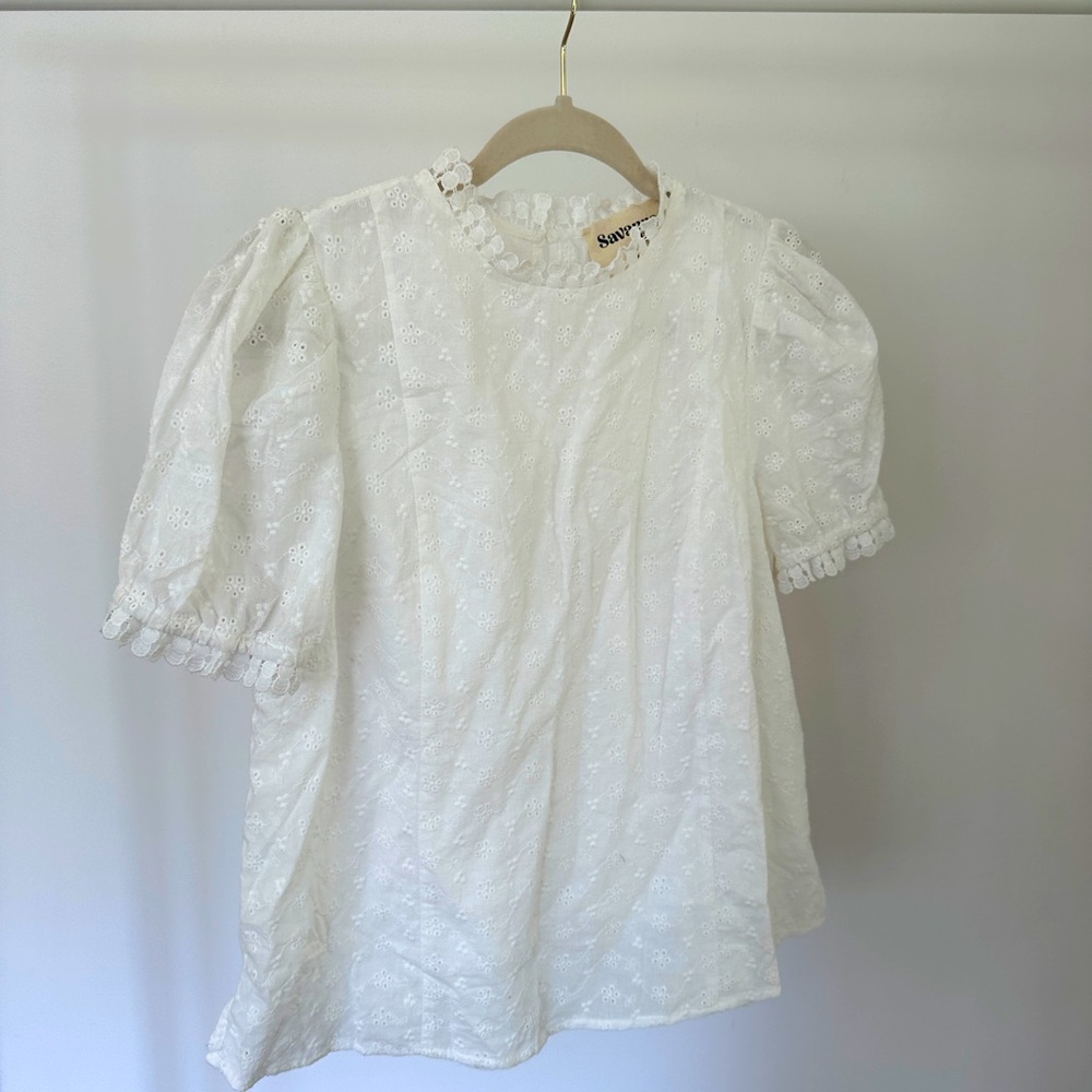 Lace eyelet top